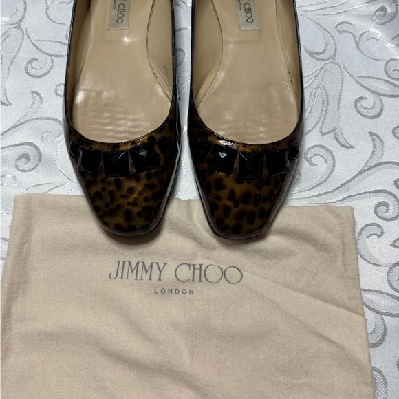Jimmy Choo Limited Edition Leopard Patent Leather Watson Flats - Picture 2 of 6